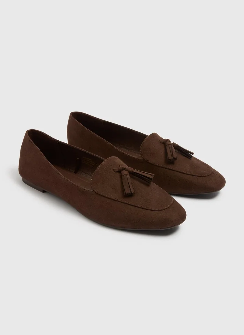 Matalan Chocolate Brown Tassel Loafers